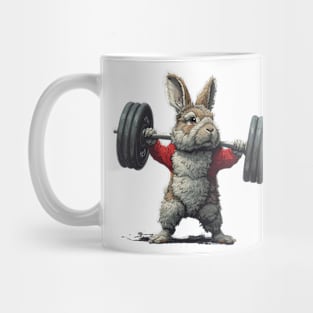 rabbit lifting weight Mug